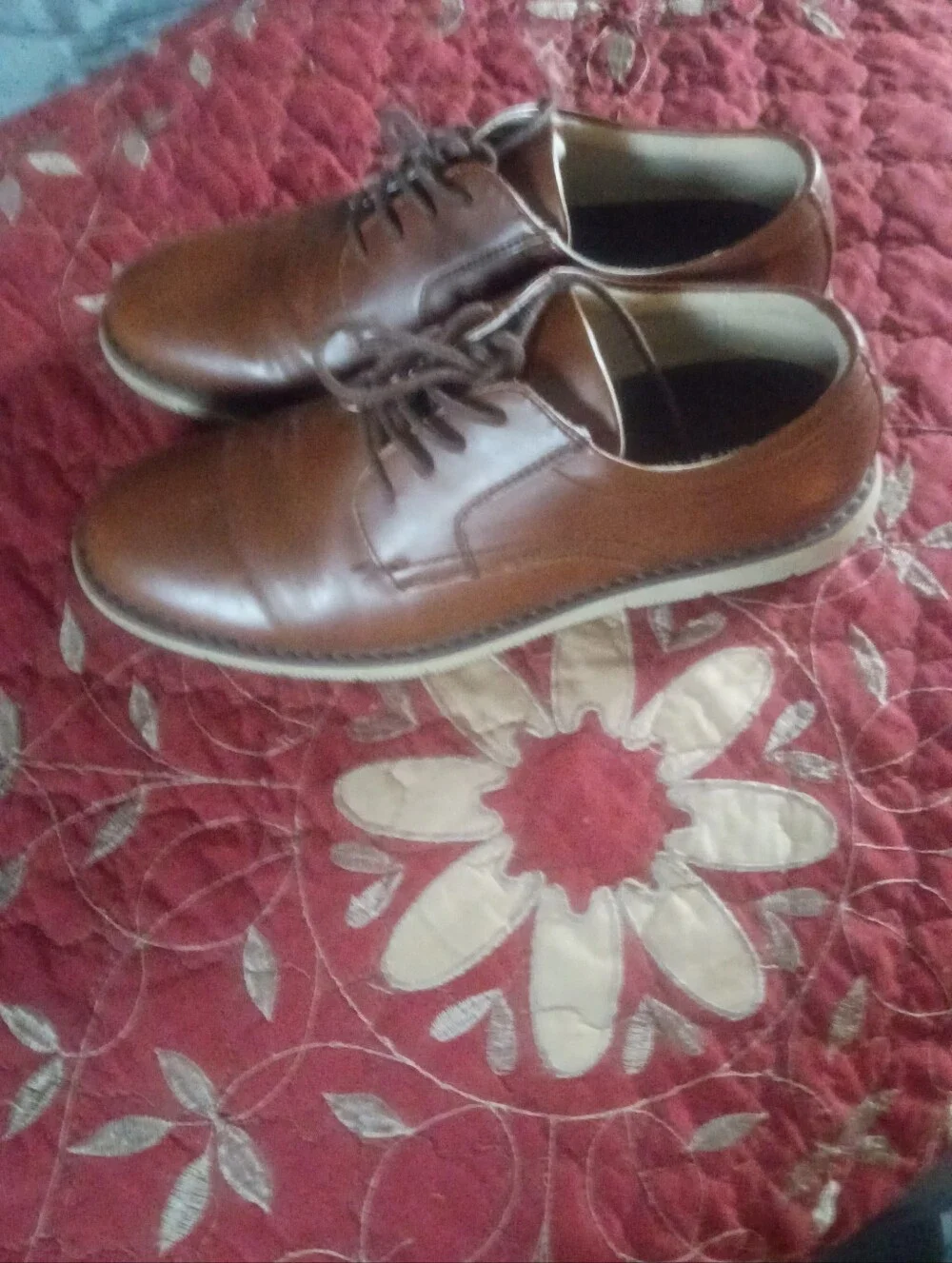 Men's Tan Leather Derby Shoes